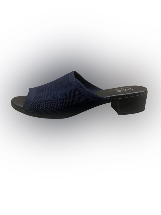 croft & barrow Shoes - Croft & Barrow with Ortholite eco 8M Navy Knit Open-Toe Low Block Heel Mule